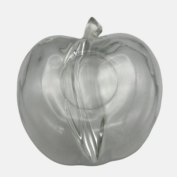 Apple Shaped Clear Glass Divided Snack Dish 6.5" x 6" Nuts Candy - Picture 4 of 5